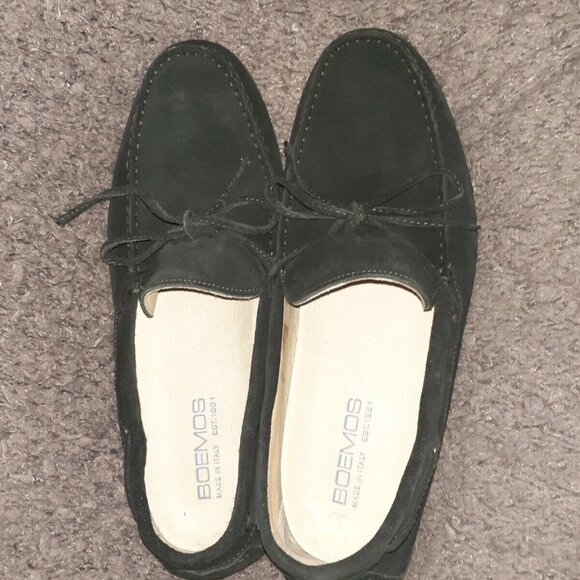 BOEMOS-Slip On-Driving Loafers/Moccasins Dark Green Suede-Size 44/11-Near Mint - Picture 5 of 6